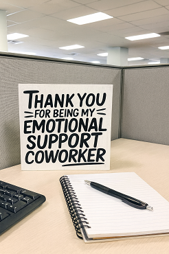 Thank You For Being My Emotional Support Coworker Sign - Because Adulting at Work is a Team Sport